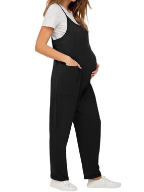 NEW Women's Maternity Oversized Black Jumpsuit